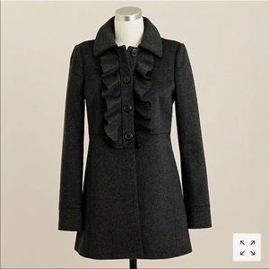 J. Crew Jackets & Coats - J. Crew Ruffle Front Wool Coat J. Crew Jackets & Coats - J. Crew Ruffle Front Wool Coat